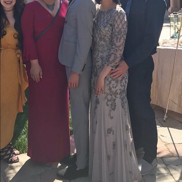 Adrianna Papell Evening Beaded Gown 4 - Picture 8 of 8